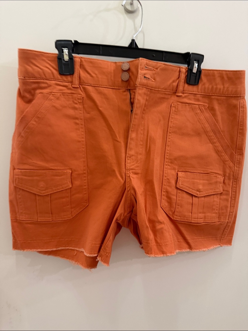 Women’s Orange Cargo Pocket Shorts w